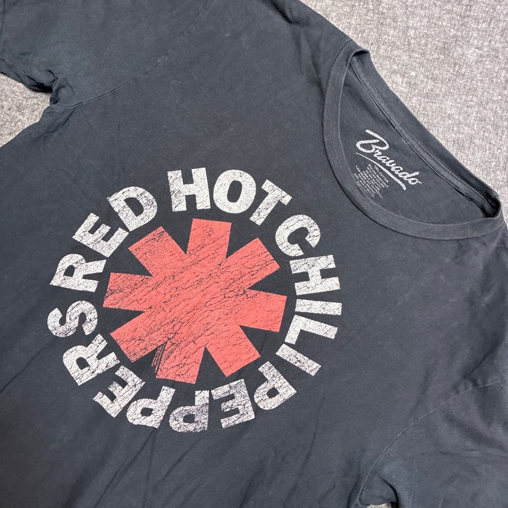 Bravado Red Hot Chili Peppers T-Shirt Mens XL Black Graphic Asterisk Logo